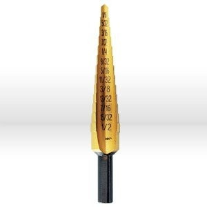 Irwin Step Drill Bit, Type: 1T 13 Hole Sizes (1/8"-1/2 ), Size: 1/32" Increments