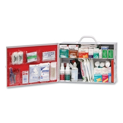 Medi-First 756ANSI First Aid Kit, Two-Shelf ANSI-B Cabinet for Home or Small Business Settings, Metal
