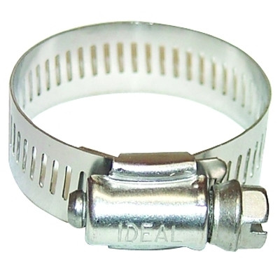 Ideal 6412 64 Series Worm Drive Clamp, 3/4 in Hose ID, 1/2 in to 1-1/4 in dia, Stainless Steel 201/301