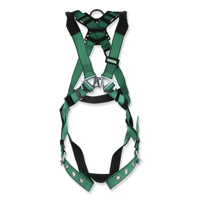 MSA 10196702 V-FORM Full-Body Harness, Back D-Ring, X-Small, Chest/Tongue Leg Buckles