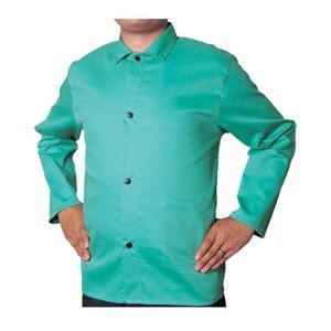 Alliance COOL FR Cotton Jacket, Color: Green, Size: Small with 30" Sleeves, Type: For the economical consumer, Style: Four snap front