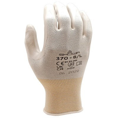 Showa 370WM-07 Atlas Assembly Grip 370W Nitrile Palm Coated Gloves Medium Gray White