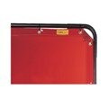Size: 6'x8', Type: Low Transparency, Color: Safety Orange, Material: Specially formulated Vinyl 16 mil (0.4mm) thick with 12" Interval grommets & Dupont Kevlar stitching