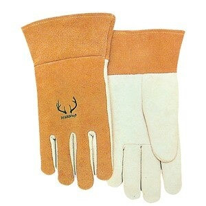 Alliance Prestigious TIG/MIG Gloves, Material: Deerskin palm w/split Cowhide back for extra durability and heat resistance, Size: Large, Color: Pearl Leather, Style: Kevlar Sewn with 3" Cuff