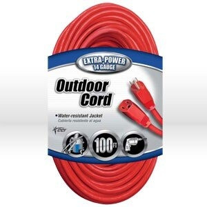 Extension Cord, 14/3 SJTW Red Ext Cord, Minimum order Quantity 6 each