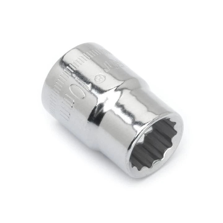 Socket, Alloy Steel, Full Polish Chrome, 12 Point, 10MM
