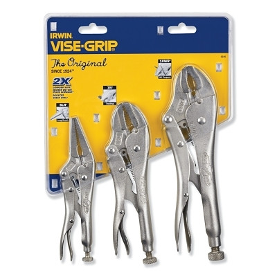 Irwin Vise-Grip 323S 3 Pc Original Locking Pliers Set Curved Straight Long Nose