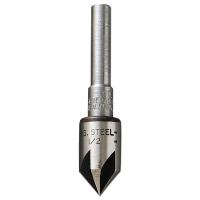 General Tools 19512 Rose Pattern Countersink Drill Bits, 1/2 in Cutting Dia, HSS Countersink