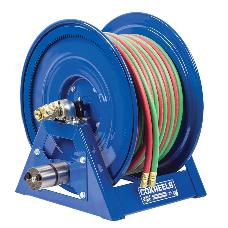Hose Reel, 1275W, 3/8 Inch ID, 250 ft Hose L, Steel, Motor