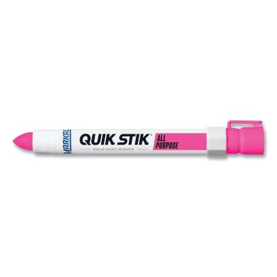 Markal 61044 Quik Stik All Purpose Solid Paint Marker, 11/16 in Tip, 6 in L, Fluorescent Pink