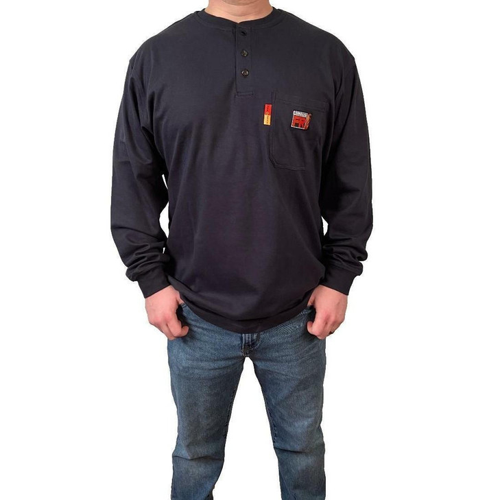 FR Henley, Navy, 2X-Large