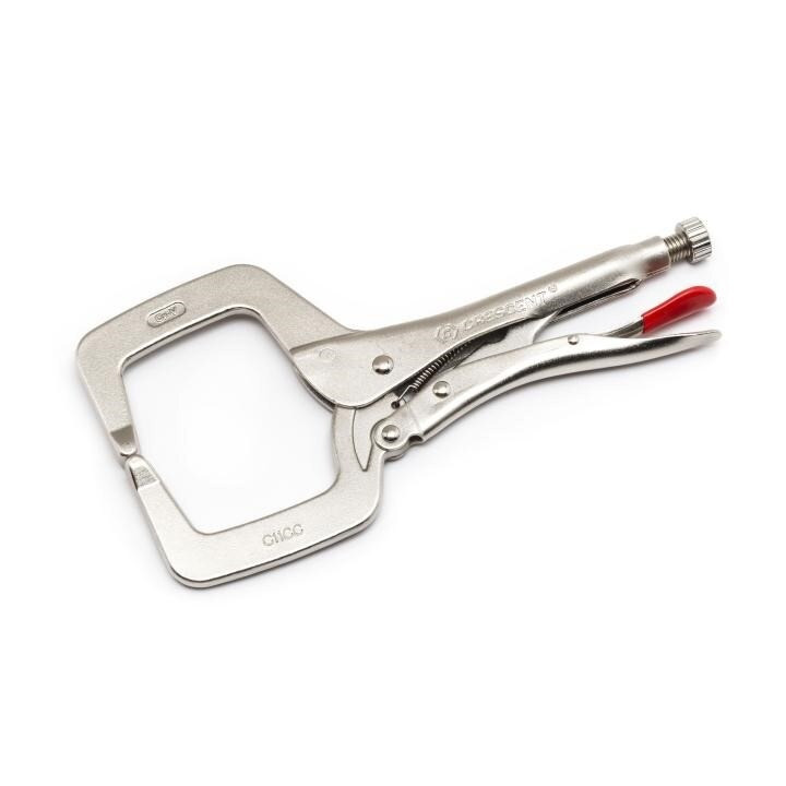 Locking Pliers, Nickel Plated, Alloy Steel, C-Clamp, 18 Inch