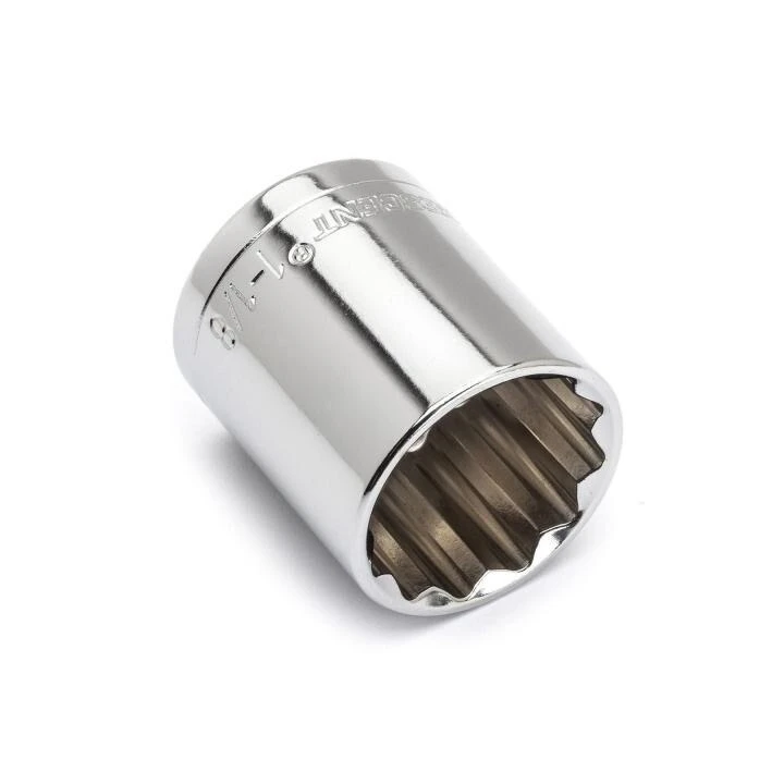 Socket, Alloy Steel, Full Polish Chrome, 12 Point, SAE