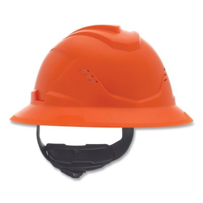 MSA 10215834 V-Gard C1 IR Full Brim Vented Hard Hat Orange with Fas-Trac III Suspension