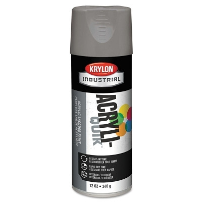 Krylon K01608A07 Interior/Exterior Industrial Maintenance Paint, 12 oz Aerosol Can, Smoke Gray