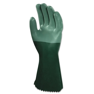 Ansell 103630 AlphaTec 08-354 Neoprene Dipped Gloves, Rough Finish, Size 10, Green