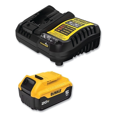 DeWalt DCB205C MAX* Cordless Tool Battery, 12 V/20 V, Lithium-ion, 5.0 Ah, Kit w/Battery/Charger, 1 EA/EA