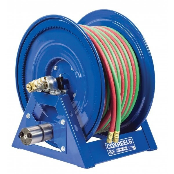Hose Reel, 1275W, 3/8 Inch ID, 250 ft Hose L, Steel, Motor