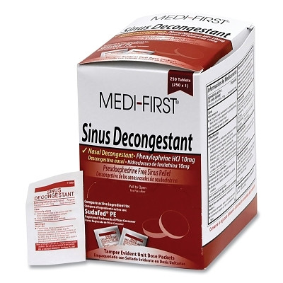 Medi-First 80948 Sinus Decongestant, Unflavored