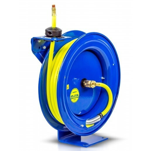 Hose Reel, HV Safety Hose, 3/8 Inch ID, 5/8 Inch OD, 25 ft L