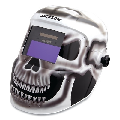Jackson Safety 47102 Graphic Premium Auto-Darkening Welding Helmet Gray Matter Fixed Shade 10 Ratchet 3.78 In x 1.65 In Window