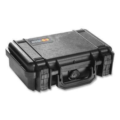 Pelican 1170001110 Protector Case, 0.12 ft, 11.64 in L x 8.34 in W x 3.78 in H, Black, no Foam