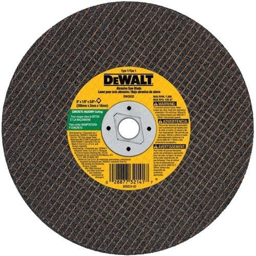 DeWalt Bonded Abrasive, 8" x 1/8" Concrete/Masonry Abrasive Saw Blade (Bulk)