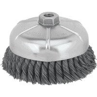 DeWalt Wire wheel, 6" Knotted Cup Brush/Carbon Steel 5/8"-11 Arbor .023"