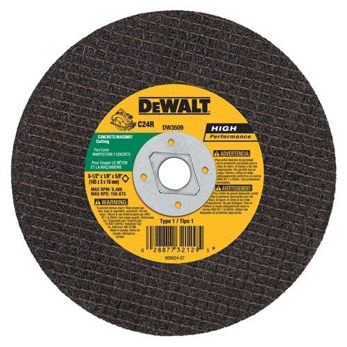 DeWalt Bonded Abrasive, 6-1/2" x 1/8" Concrete/Masonry Abrasive Saw Blade (Bulk)