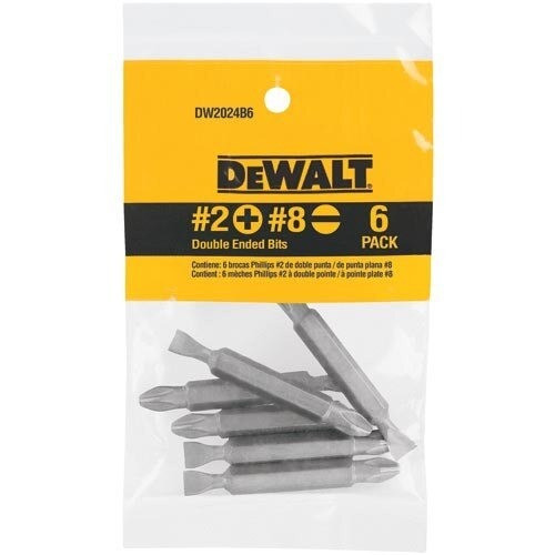 DeWalt Screw Driving, #2 Phillips/#8 Slotted Double Ended Bit (Bag of 6)
