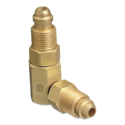 Western Enterprises AW409 Inert Arc Hose & Torch Adaptor, Brass, Elbow - 90, Male/Male, RH to RH