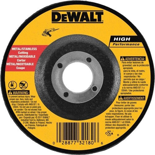 DeWalt Bonded Abrasive, 5" x .045" x 7/8" Thin Cutting Wheel DCW