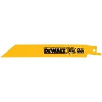 DeWalt Recip Blades, 4" 24TPI Straight Back Bi-Metal Reciprocating Saw Blade (5 Pack)