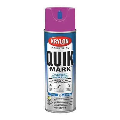 Krylon A03715004 Quik-Mark Fluorescent Inverted Marking Paint, 17 oz Cap Vol, 20 oz Aerosol Can, Purple