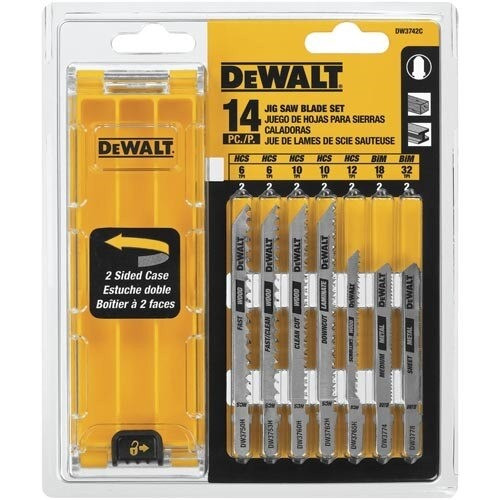 DeWalt Jig Saw Blades, 14 Pc T-Shank Jig Saw Blade Set w/ Case