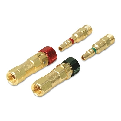 Western Enterprises QDB40 Kwiklok OSHA Compliant Quick Connect, Brass, Fuel Gas/Oxygen, Torch to Hose