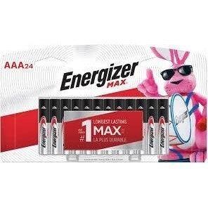 Energizer MAX Alkaline Batteries, Size AAA, 24 per pack, 15 packs per case