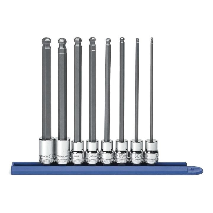 Socket Set, 3/8 Inch Drive, Ball Hex, 10MM, Long, 8 Pc