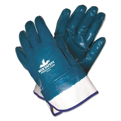 MCR Safety 9761 Predator Nitrile Coated Gloves, Smooth Finish, Large, Blue