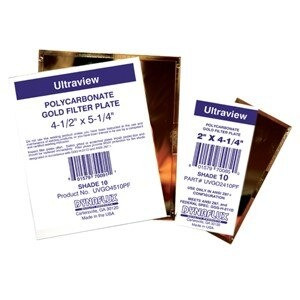 Dynaflux Gold Plastic Filter Plates, Size: 4-1/2" x 5-1/4", Shade: 11, Packaging Qty: 25