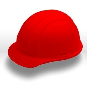 Safety Helmets, Americana Mega Ratchet Safety Helmets CAP STYLE: 4-POINT NYLON SUSPENSION WITH RATCHET ADJUSTMENT, Red
