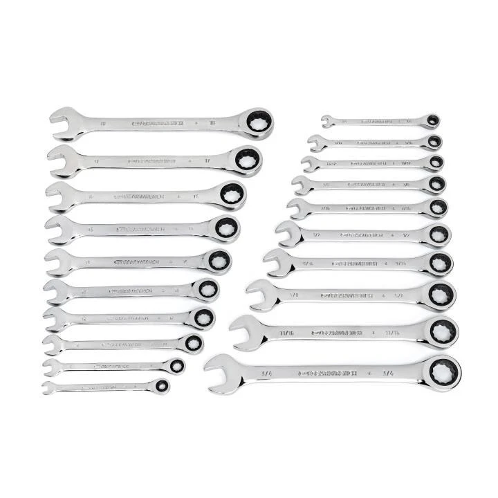 Ratcheting Wrench, 12 Point, Full Polish Chrome, Alloy Steel