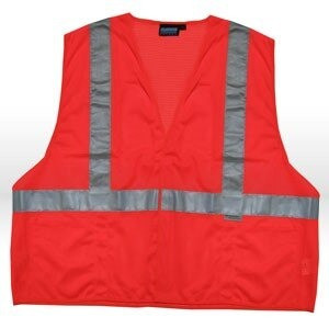 Safety Vest, Aware Wear Visibility Apparel ANSI Class 2 Mesh Vest Hi-Viz Orange w/Reflective Tape,S15 X-Large