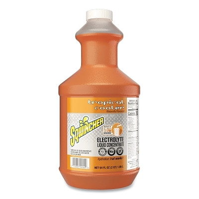 Sqwincher 159030329 Liquid Concentrate, 64 oz, Bottle, Yields 5 gal, Tropical Cooler