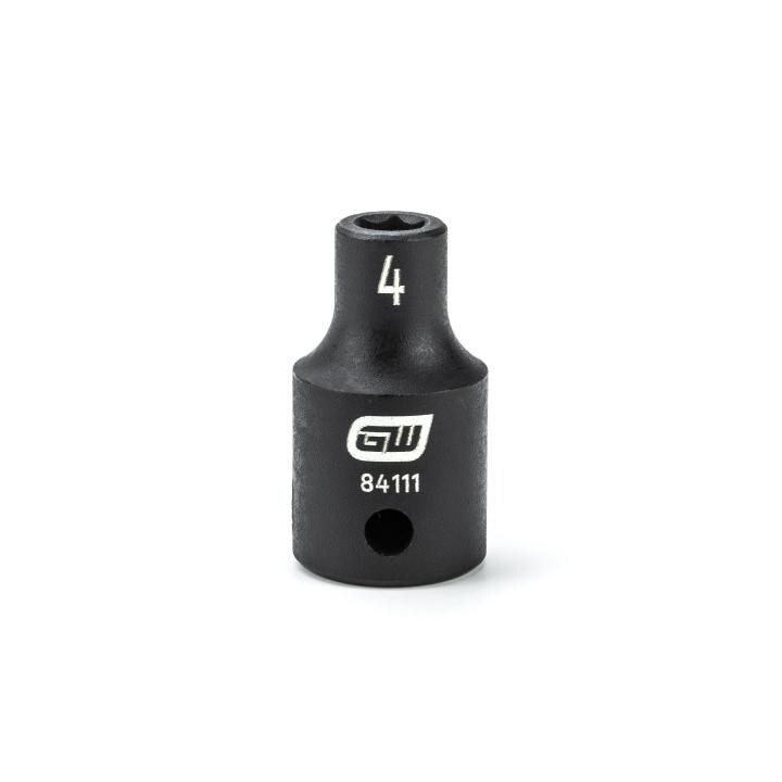 Impact Socket, 1/4 Inch Drive, 6 Point, 4MM