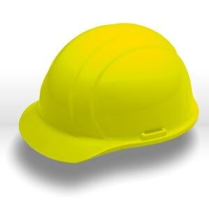 Safety Helmets, Americana Mega Ratchet Safety Helmets CAP STYLE: 4-POINT NYLON SUSPENSION WITH RATCHET ADJUSTMENT, Yellow