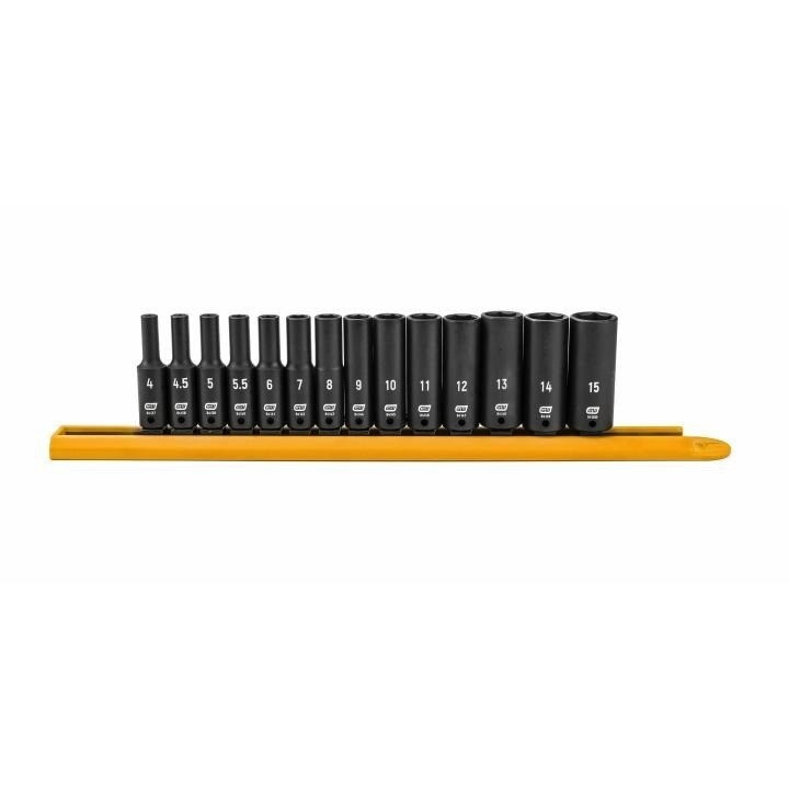 Impact Socket Set, 1/4 Inch Drive, 6 Point, 15MM, Deep