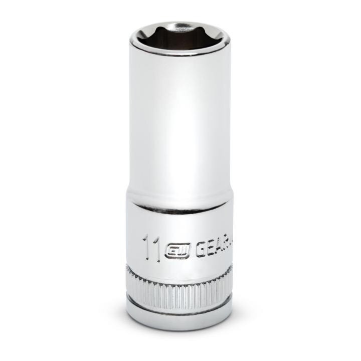 Socket, 3/8 Inch Drive, 6 Point, 11 MM, Full Polish Chrome