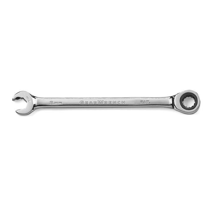 Combination Open End Ratcheting Wrench, 8MM, 12 Point
