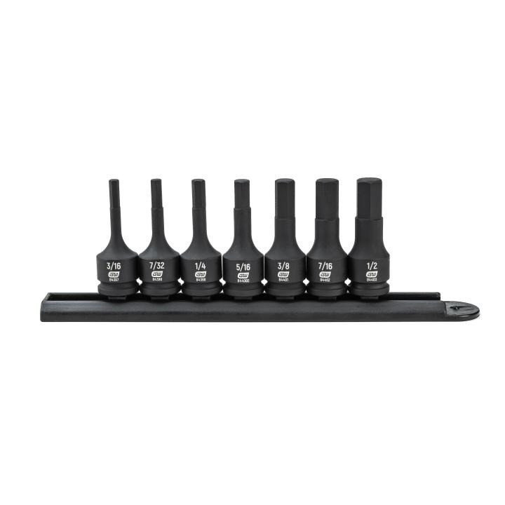 Impact Bit Socket Set, 3/8 Inch Drive, Hex, Standard, SAE